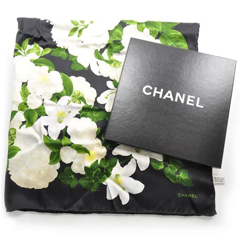 chanel silk camellia flower scarf|authentic chanel silk scarf.